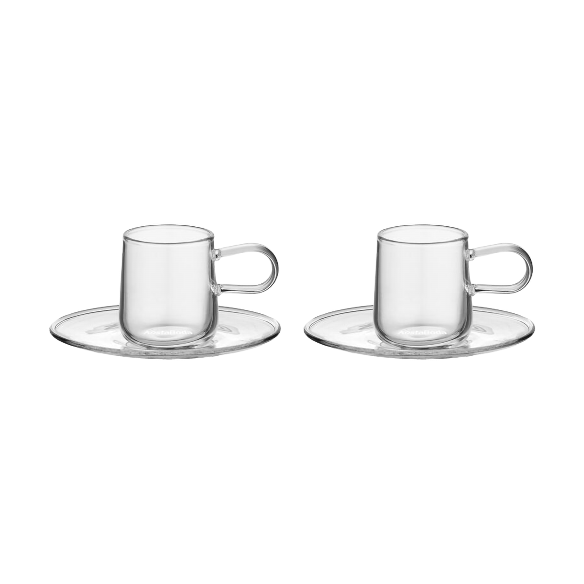 Kosta Boda Viva Espresso Cup and Saucer 8 cl 2-Pack, Clear