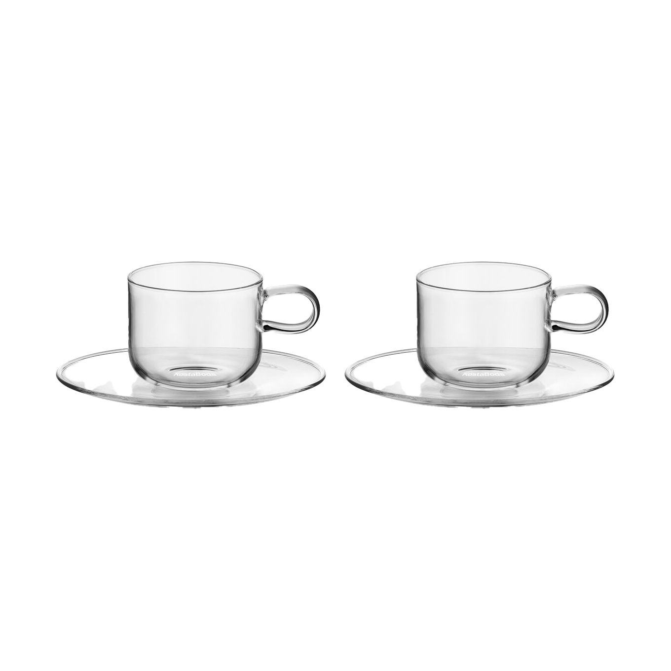 Kosta Boda Viva Cup and Saucer 30 cl 2-Pack, Clear
