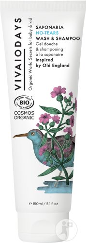 Vivaiodays tear-free shower gel and shampoo with soapwort tube 150ml