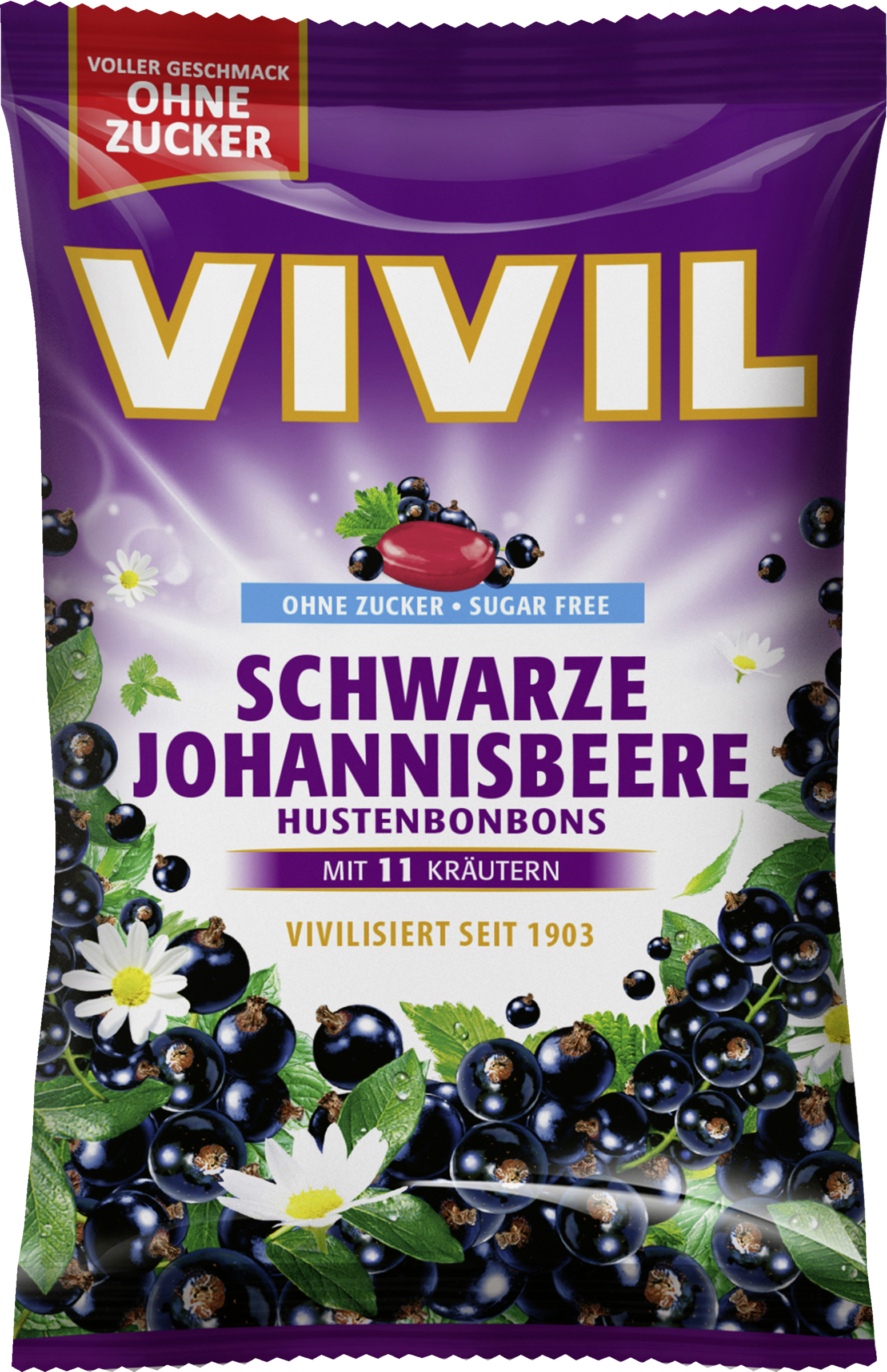 VIVIL Blackcurrant Sugar-Free Cough Drops