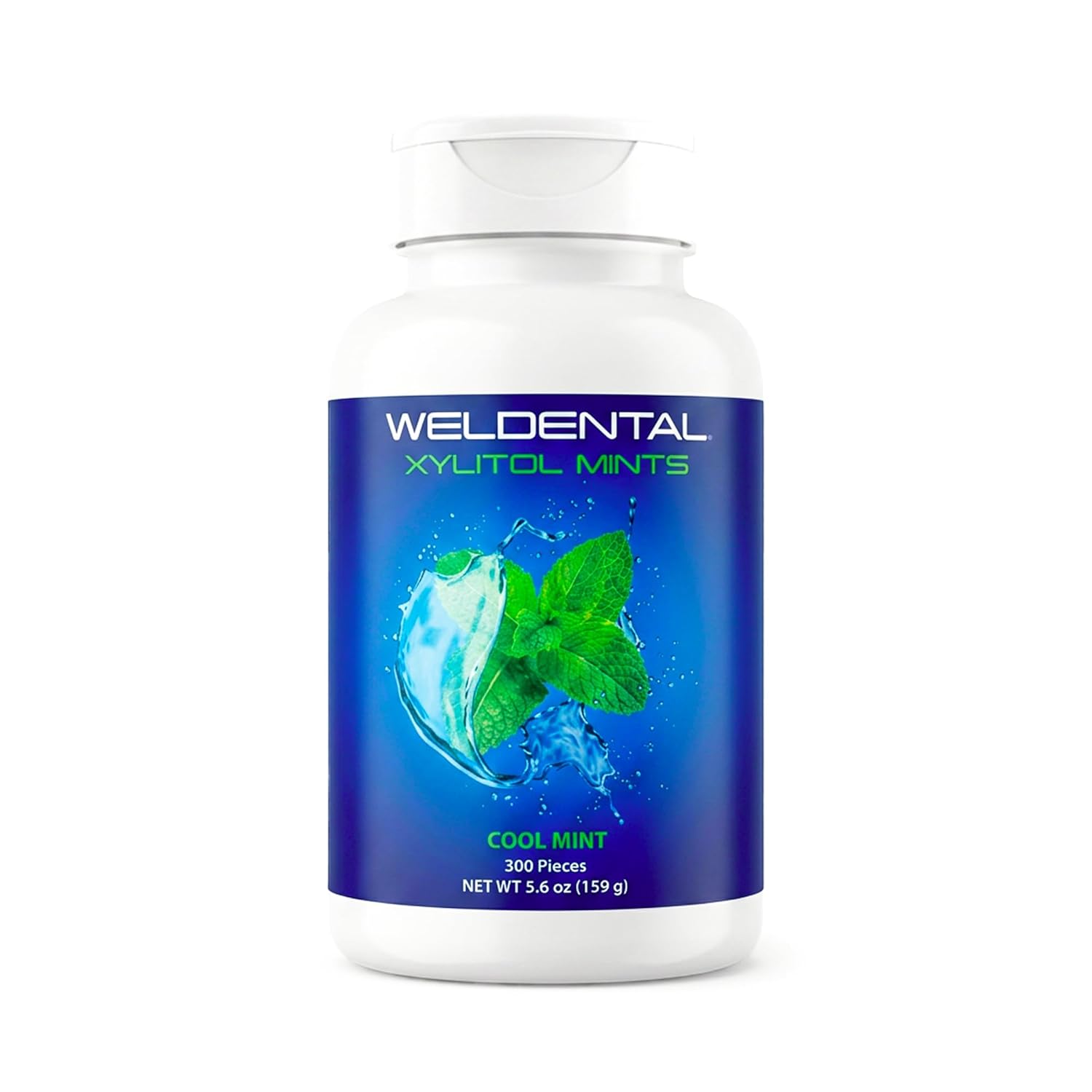 Weldental Xylitol Mints 300 Tablets, Cool Mint Flavor, Xylitol Increases Saliva Production, Helps Moisturize Dry Mouth