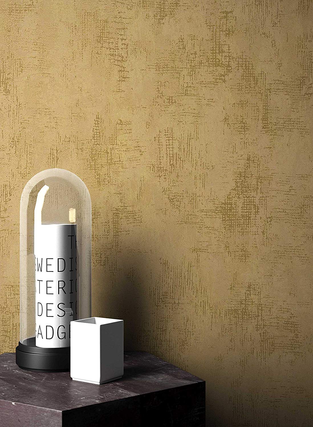 Newroom Design Newroom Graphic Gold Geometric Graphic Graphic Non-Woven Wallpaper Modern I