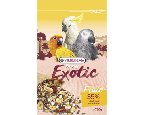 Bird food VERSELE-LAGA Prestige Exotic Parrot Fruit 750g, 35% fruit