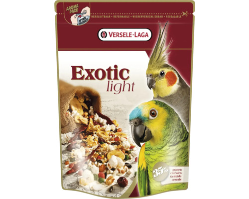 Bird food VERSELE-LAGA Prestige Premium Parrot Exotic Light Mix 750 g for parakeets and parrots: Seeds with puffed grains
