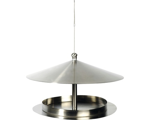 Hornbach Bird feeder stainless steel with suspension round Ø29x19.5 cm