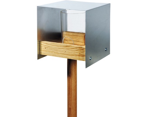 Hornbach Oak bird feeder with aluminum roof 15x16x16 cm