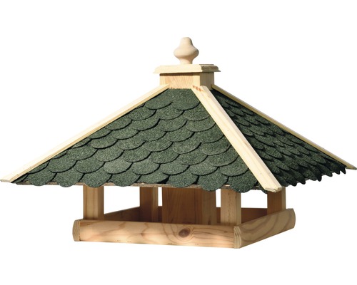 Hornbach Bird feeder with feed silo and green bitumen roof 54x54x38 cm