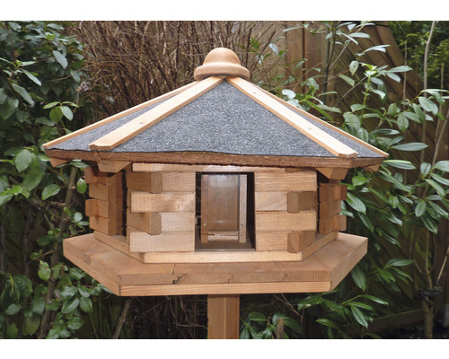Bird feeder promadino including integrated feeding silo 59 x 50 cm brown