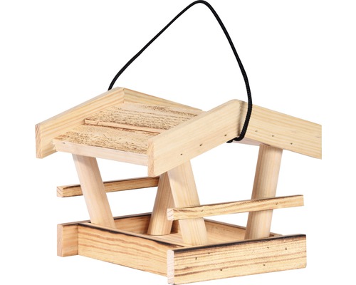 Bird house dobar bird feeder for hanging 19x18x16cm, with burnt grain wood