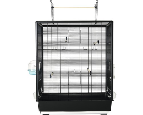 Bird cage SAVIC Primo 60 Open Empire including feeding bowl, drinking bowl, bath, perches 80x50x115 cm black