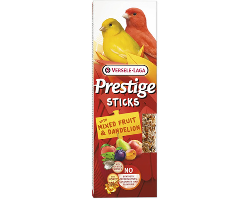 Bird snack VERSELE-LAGA Prestige Sticks for canaries with mixed fruits & dandelion 60 g, 2 pcs.