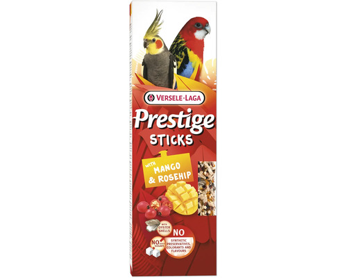 Bird snack VERSELE-LAGA Prestige Sticks for large parakeets with mango & rosehip 140 g, 2 pieces