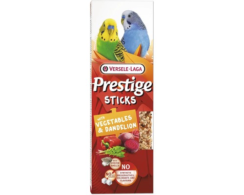Bird snack VERSELE-LAGA Prestige Sticks for small parakeets with vegetables & dandelion 60 g, 2 pieces