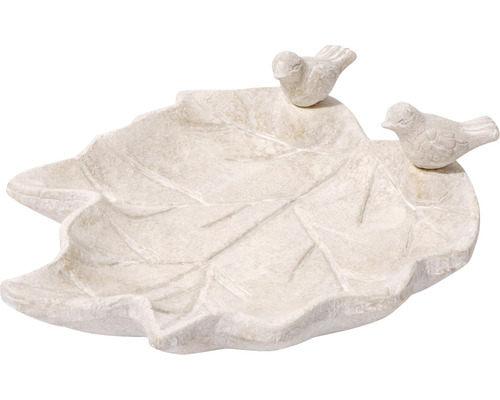 Bird bath insect potion DOBAR leaf paradise round ceramic white approx. 31 x 29 x 5.5 cm