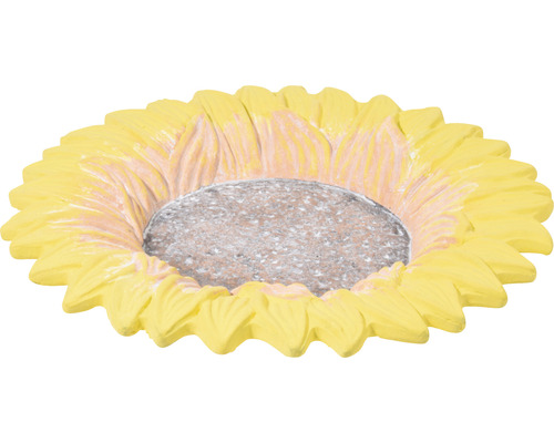 Bird bath insect potion DOBAR Fiore round ceramic yellow gray approx. 30 x 30 x 4 cm