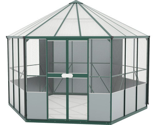 Bird aviary Vitavia Circus 9000 383 x 336 cm, approx. 9 square meters, mesh size 13 x13 mm, wire thickness 1.5 mm emerald