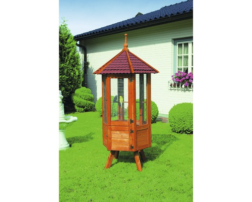 Aviary promadino hexagonal with bitumen roof and steel tray 98x98x195 cm