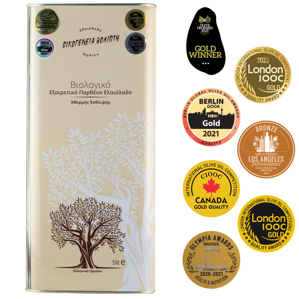 Voliotis | Olive Oil 5 L - Cold-pressed - Unfiltered - Perfect for frying - Noticeably bitter 5000 ml
