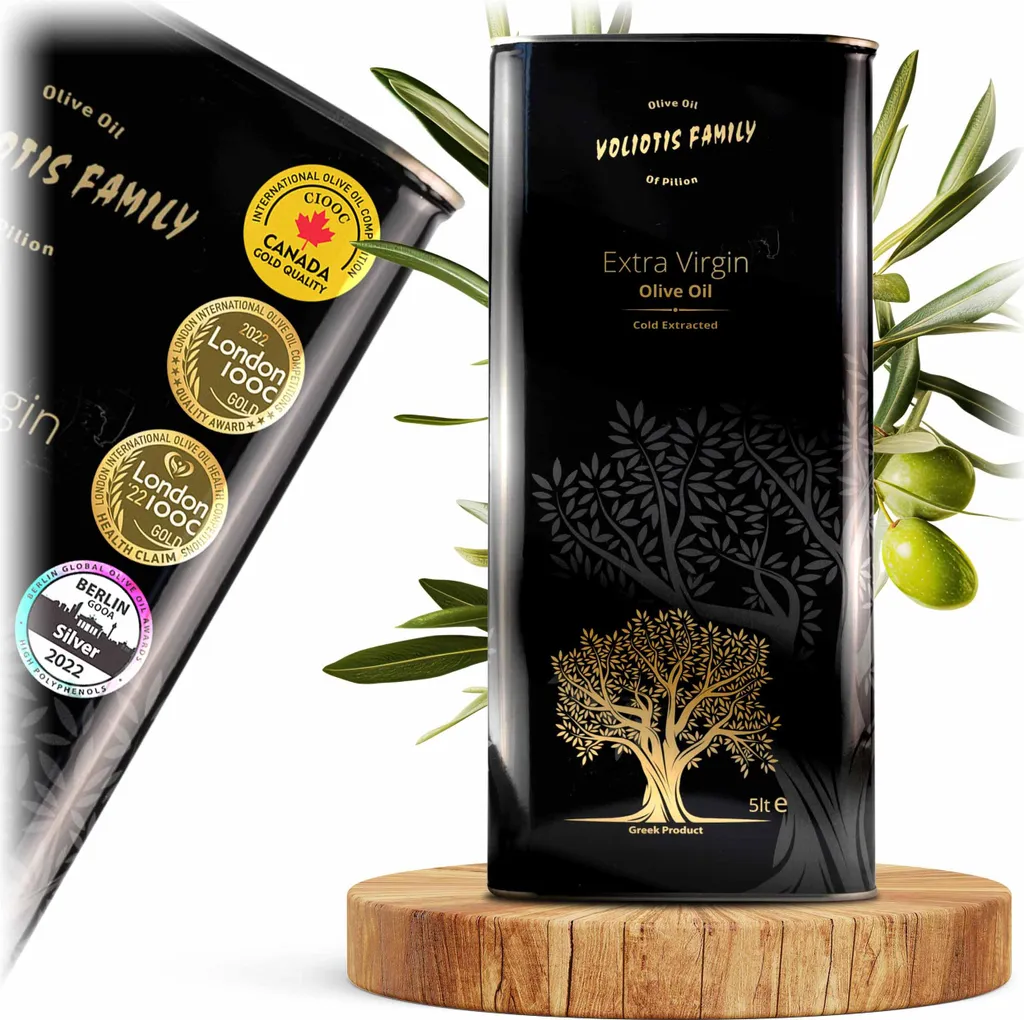 Voliotis | Olive Oil 5 L - Unfiltered - Fruity Taste - Cold-pressed - Extra Virgin 5000 ml