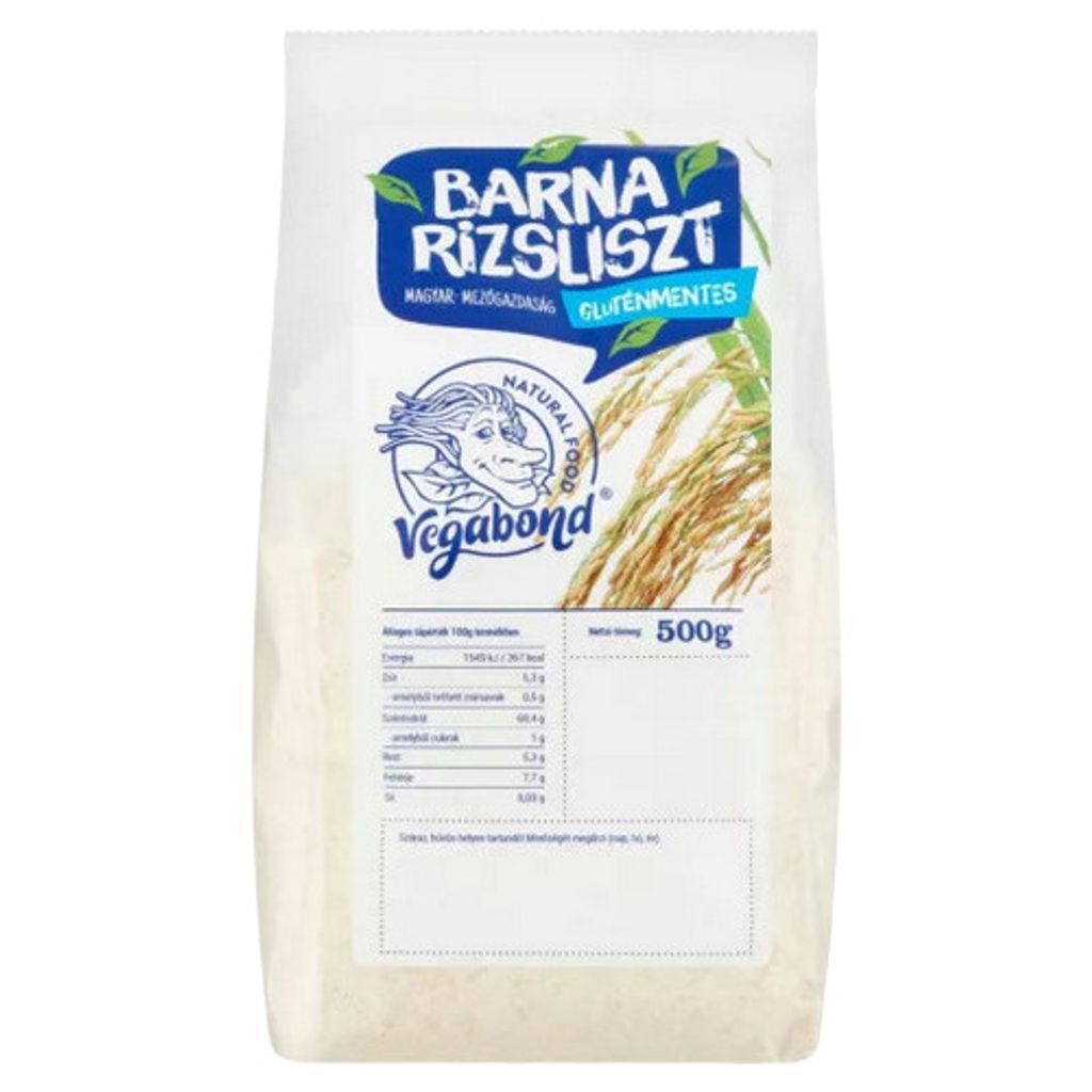 Whole grain rice flour Vegabond 500g Brown rice flour / finely ground / gluten-free / vegan 500g