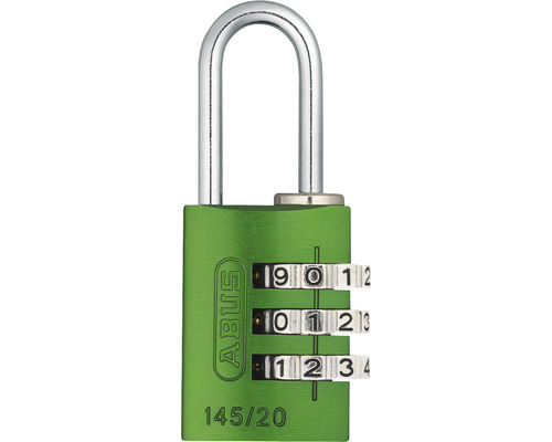 Abus 145/20 green padlock with Lock-Tag 20 mm