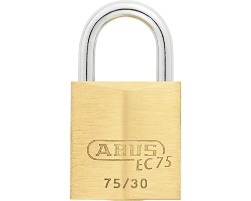 Abus 75/30 brass padlock with lock tag, 30 mm