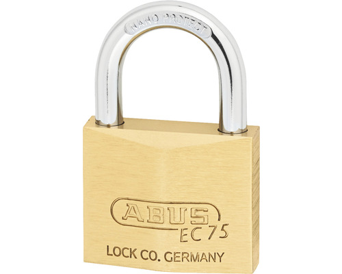 Abus 75/50 brass padlock with lock tag, 50 mm