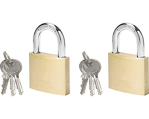 Hornbach Padlock brass 40 mm pack of 2