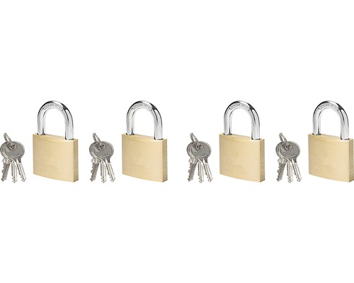 Hornbach Padlock brass 40 mm pack of 4