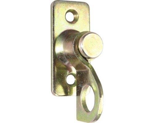 Alberts Quarter turn on plate, 20 x 45 x 5 mm, galvanized. yellow galvanized