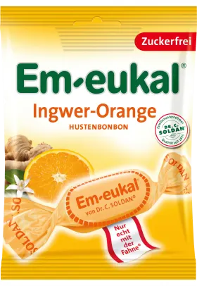 Em eukal candy, ginger-orange, sugar-free, 75 g