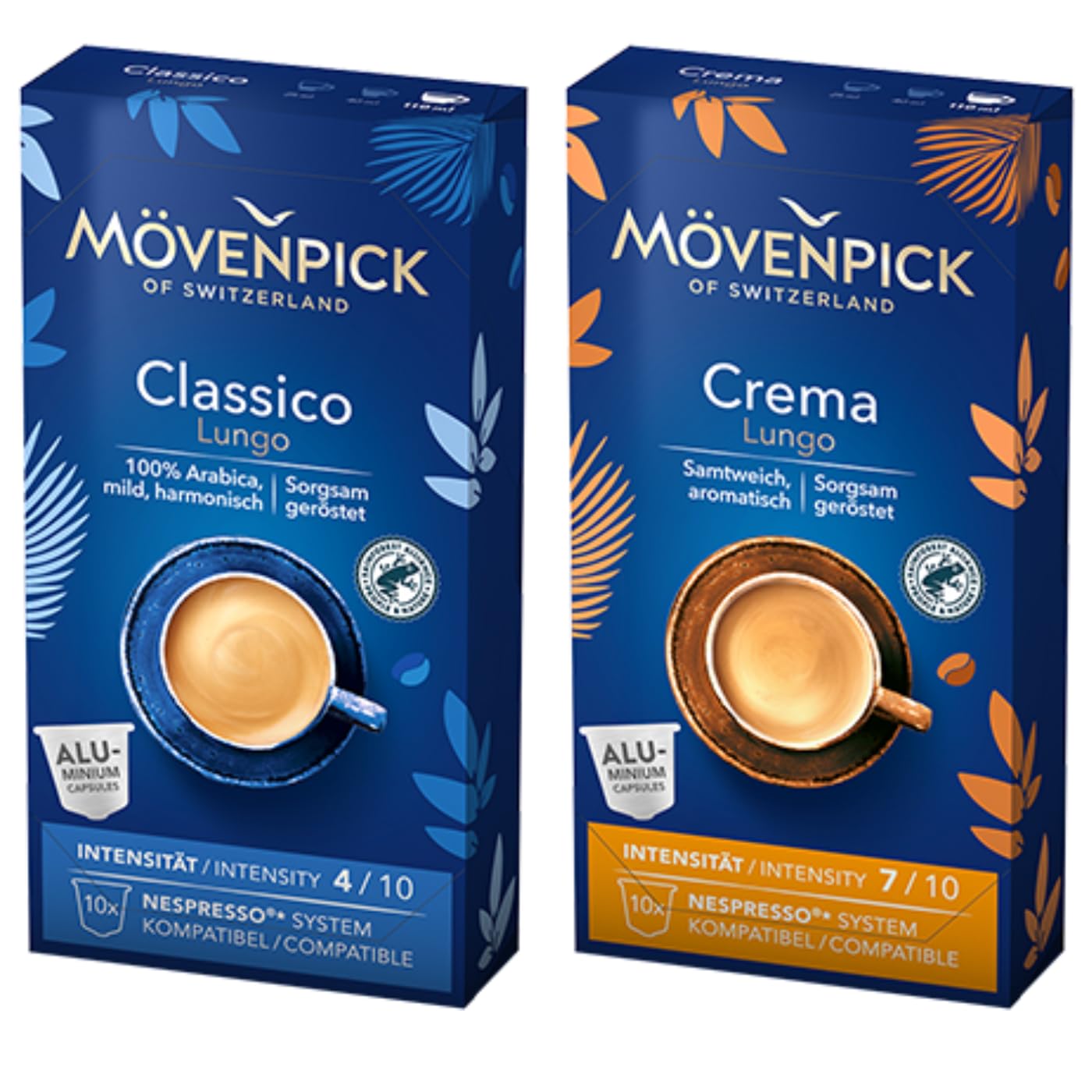 MÖVENPICK Coffee Capsule Set for Coffee Fans with 2 Types (60 Capsules Total)