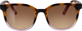 SUNDANCE Sunglasses adults black-brown-pink frame, brown tinted lenses, 1 piece