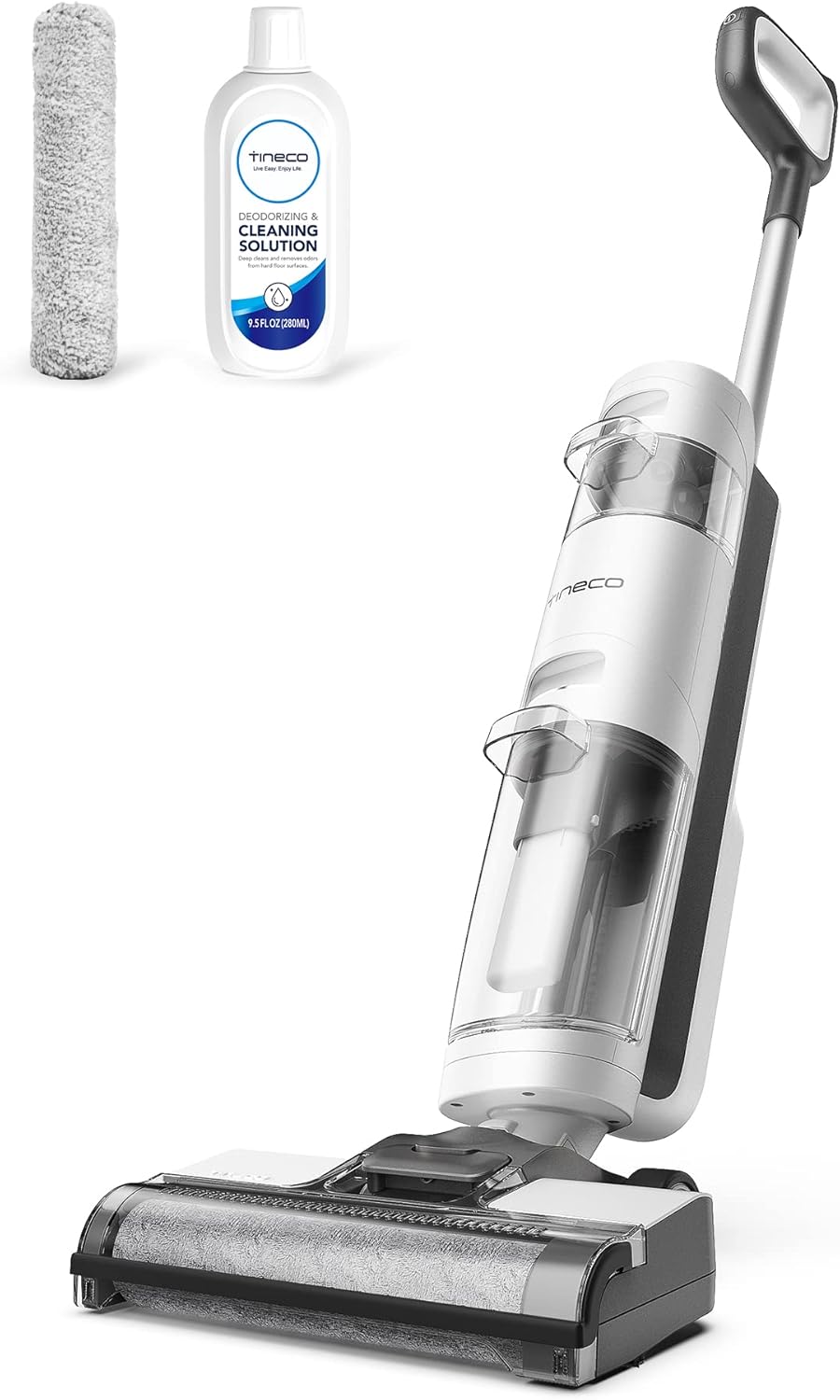 Tineco iFloor 3 Breeze Plus Wet Dry Vacuum Cleaner Wireless Floor Cleaner Mop Vacuum Cleaner with Two Extra Brushes Lightweight Portable Quiet Suction Mop for Hard Floors Pet Hair, Self-Cleaning
