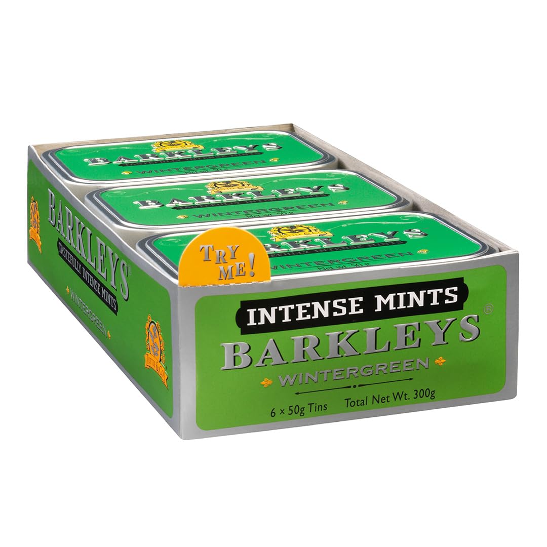 Barkleys Classic Mints - Winter Green, 6 Tins, Pack of 6 (6 x 50 g) 300g