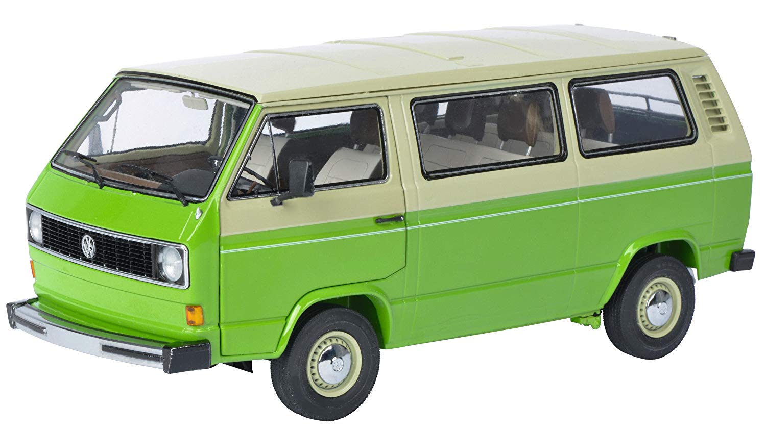 Vw T3 Bus Vehicle, 1: 18, Schuco 450038000 Beige/Green