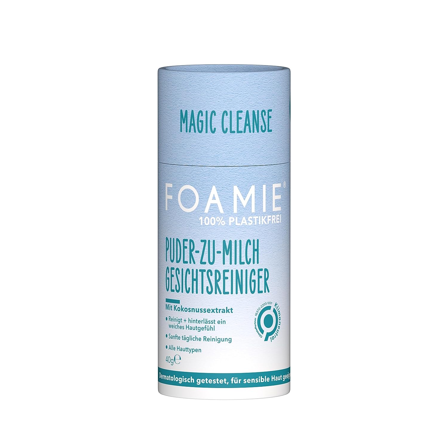Foamie Face Cleansing Powder \"Magic Cleanse\", Vegan Face Care with Coconut Extract, Face Cleansing for Make Up and Skincare, Powder for Cleansing Milk, Travel Gadget Bathroom