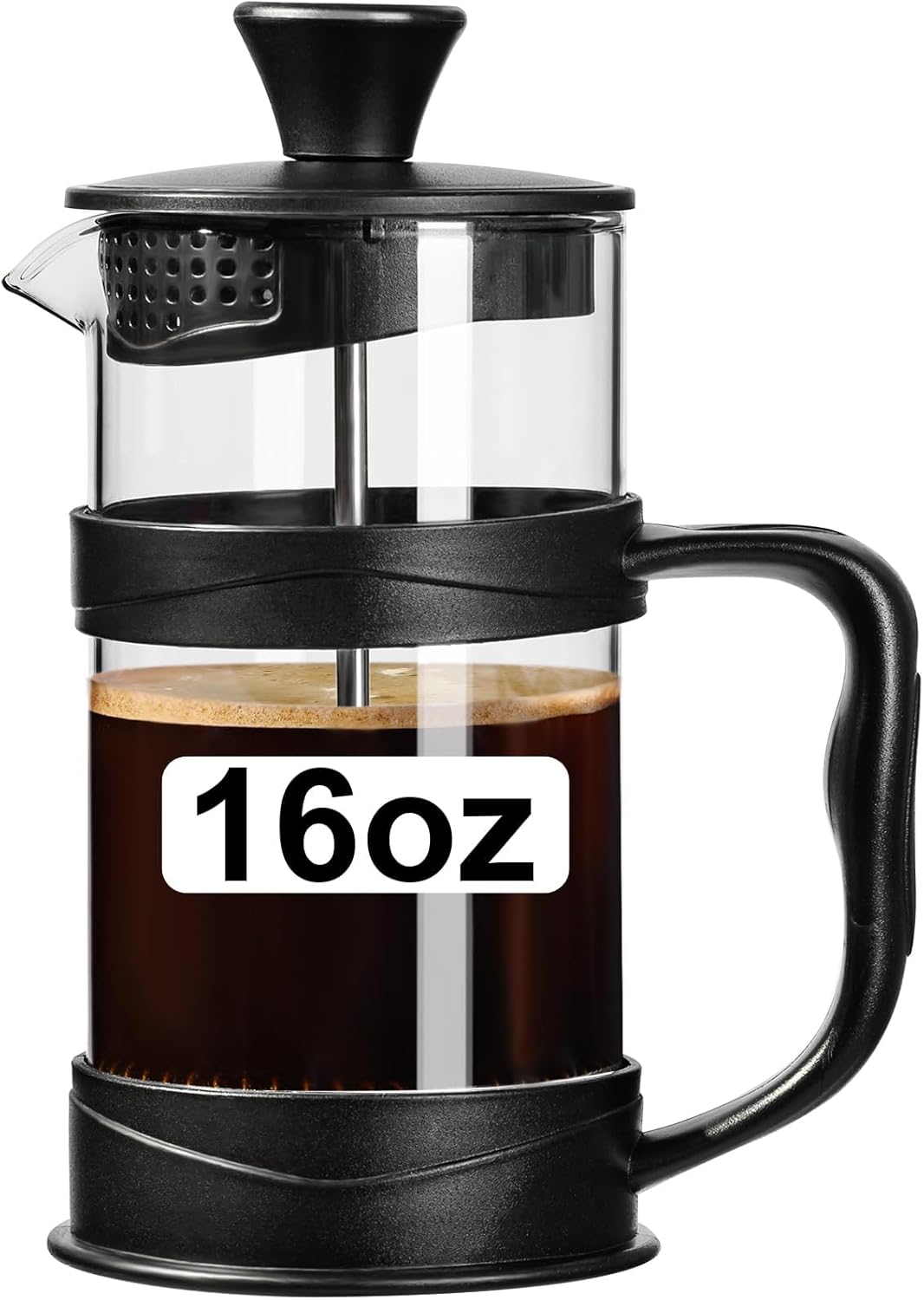 ParaCity French Press Coffee Maker, Coffee Press Made of Stainless Steel Filter and Heat Resistant Glass, Cold Brew Coffee Maker, Good as Gift for Travel and Home (500ML)