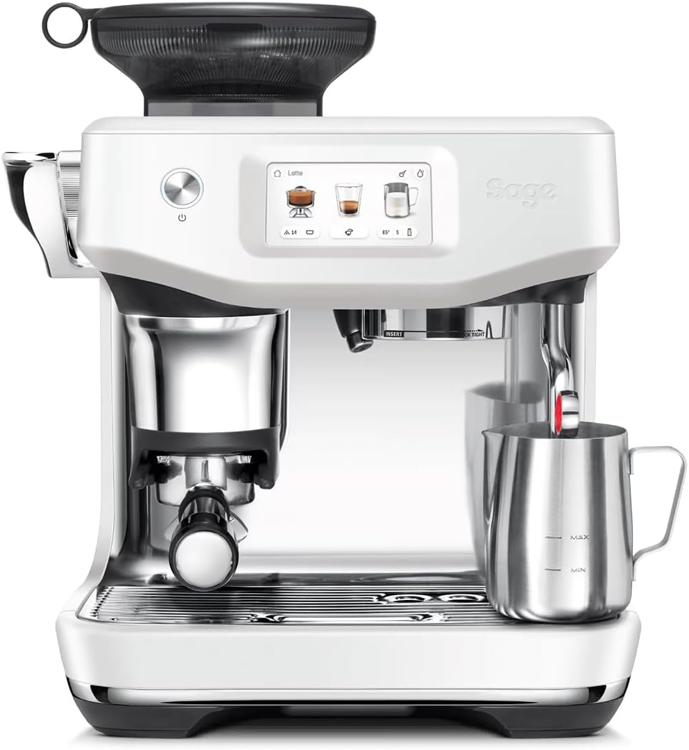 Sage - The Barista Touch Impress - Bean to Cup Coffee Machine with Grinder, Milk Frother and Cold Brew Function - Sea Salt