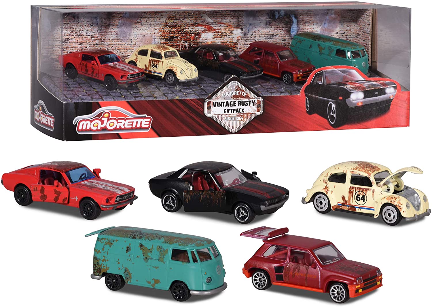 Majorette 212052012 Vintage Gift Set Rusty 5 Cars Renault 5 Turbo T1 Ford M