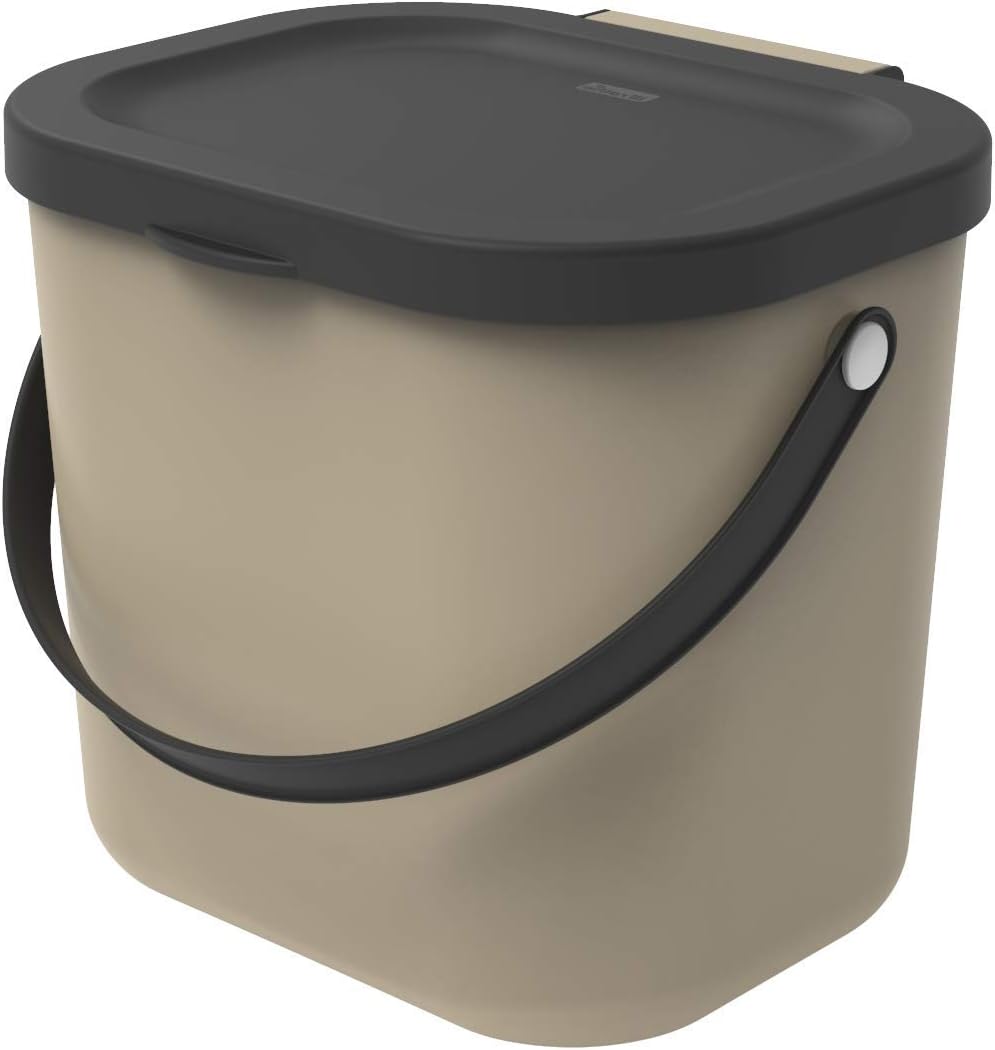 Rotho Albula Kitchen Bin 6 Liters Plastic (PP) Cappuccino / Anthracite