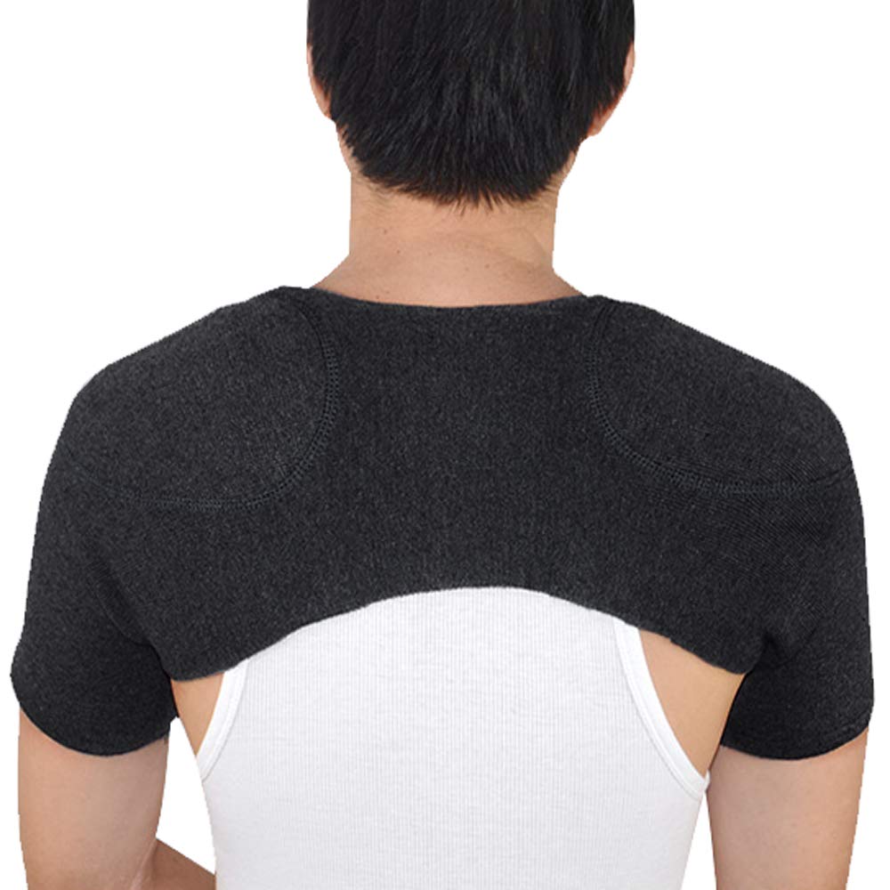 ITODA Shoulder Brace Warm Shoulder Warmer Wool Shoulder Pad Women Men Shoulder Support Elastic Shoulder Protection Shoulder Joint Support for Joint Pain Sports Injuries, L