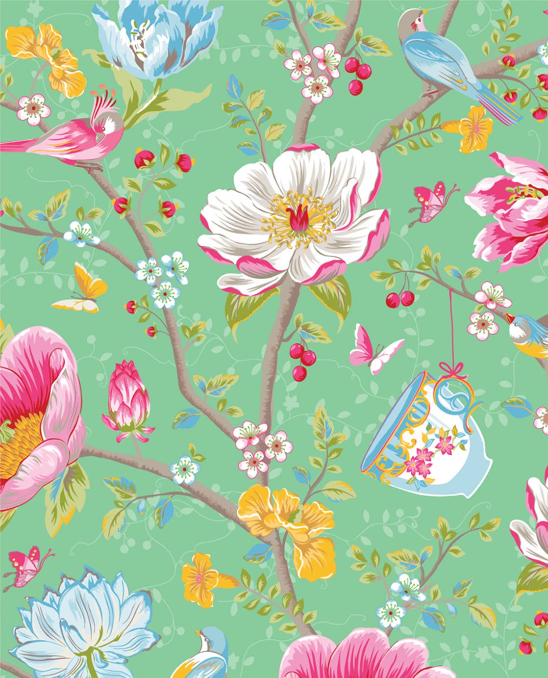 Eijffinger Pip Studio Wallpaper Chinese Garden Green 341005