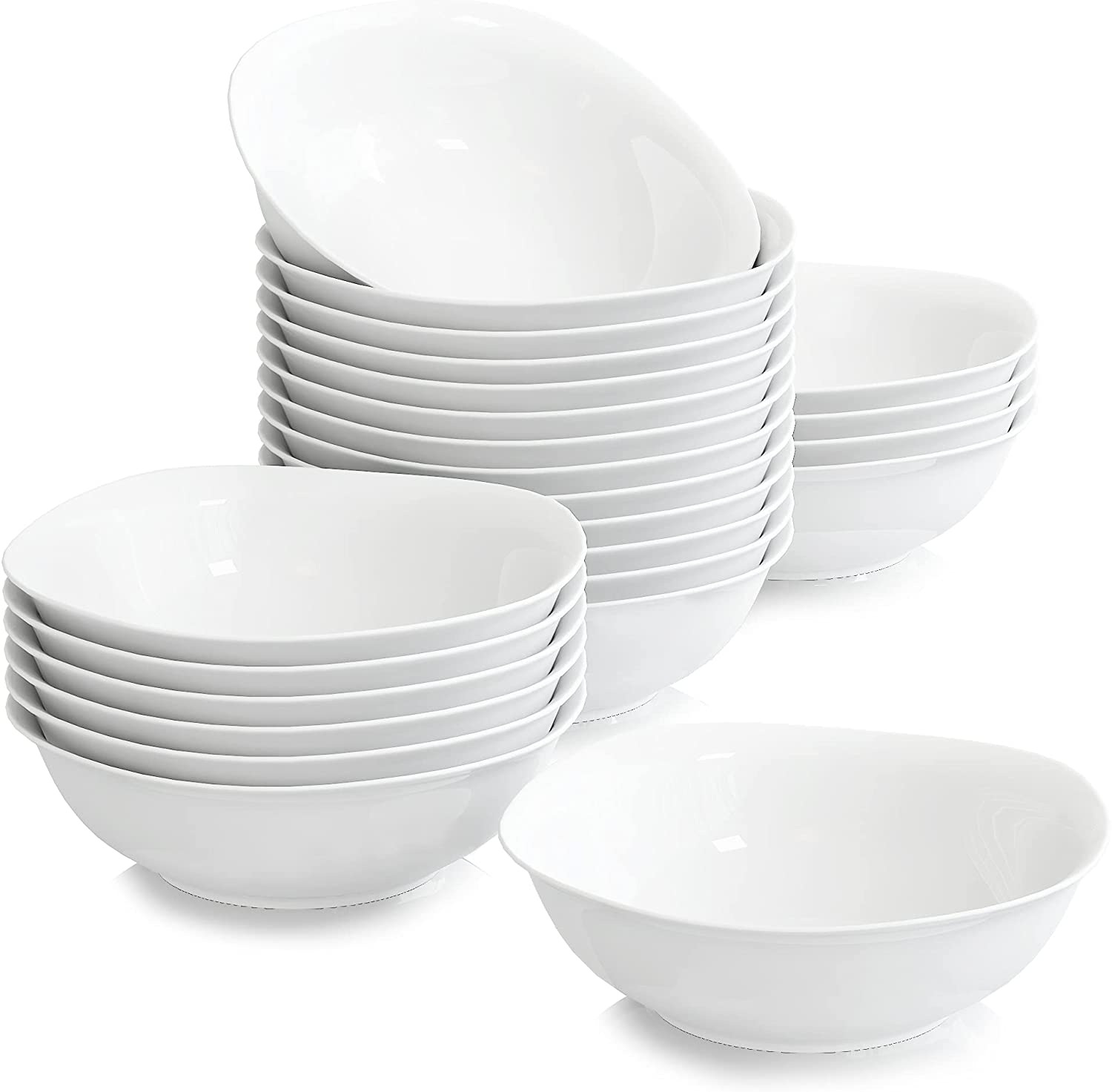 \'Custom Malacasa Elisa (Set of 24 Cream Porcelain Cereal Bowl 6.7 17x17x5 cm Salad Serving Dessert Bowls for 24 People