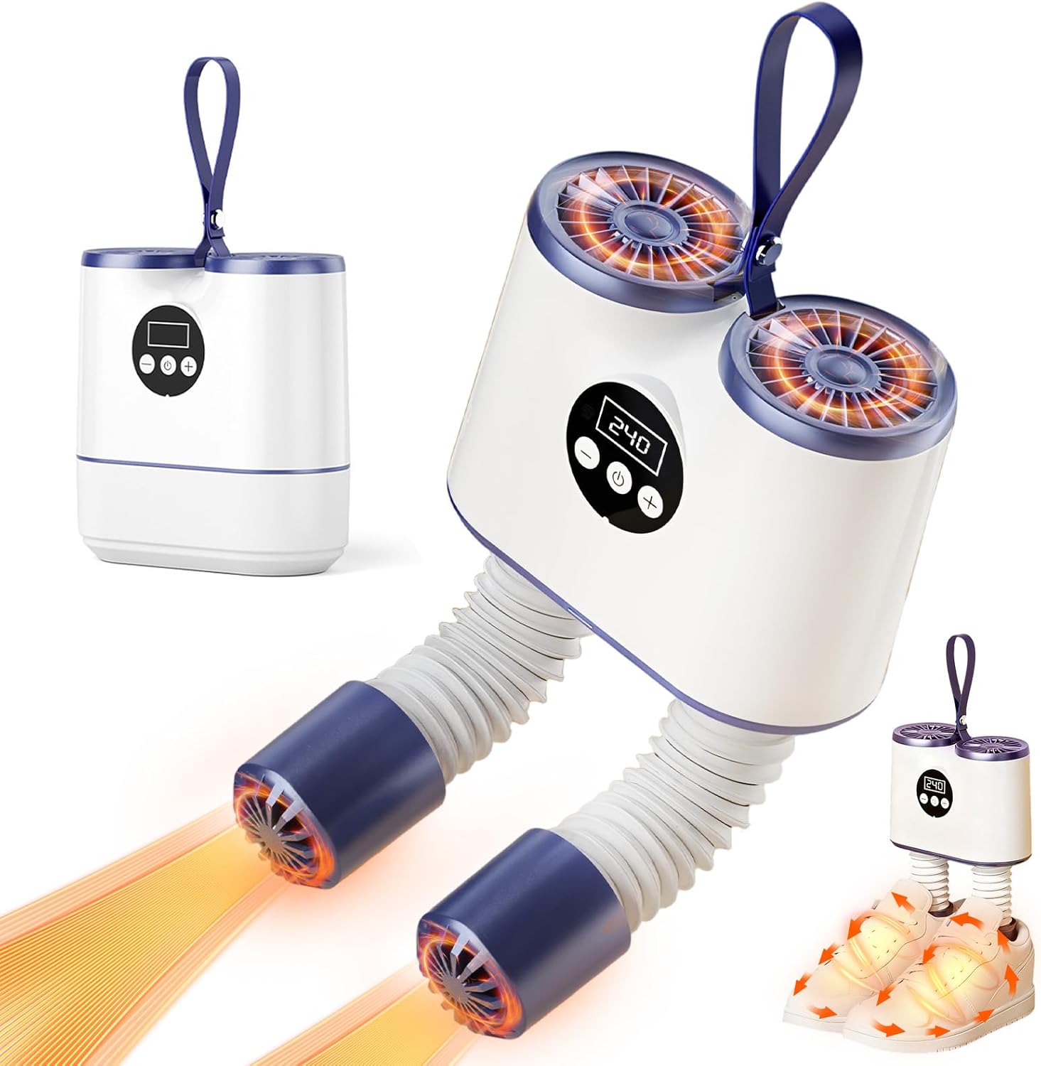 Electric Shoe Dryer Boot Dryer with Timer and Extendable Hoses Shoe Freshener Warmer for Drying Shoes, Gloves, Socks and Work Boots, Eliminate Odors Effectively