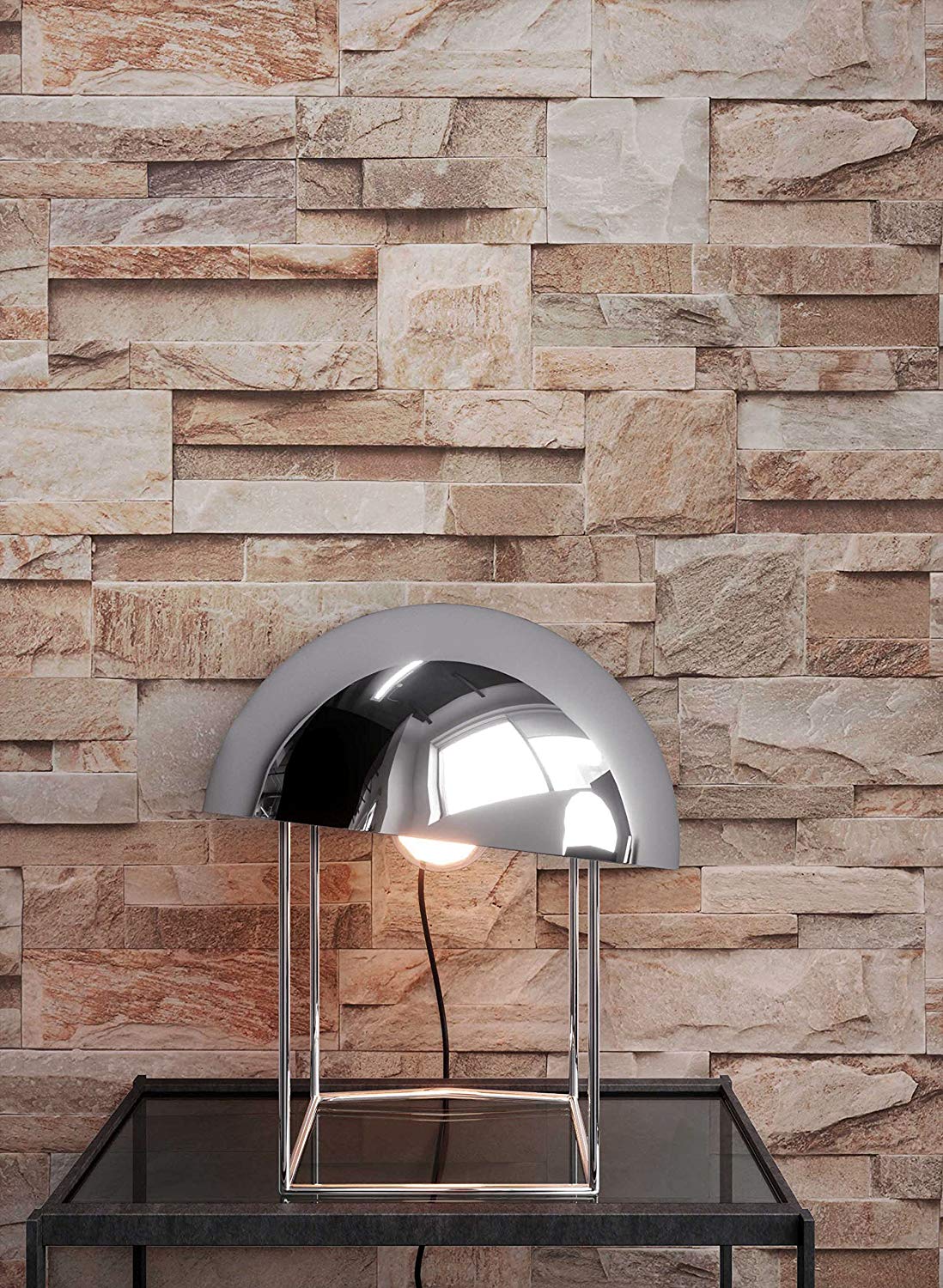 Newroom Design Stone Non-Woven Wallpaper/Brown/Red, Beautiful Elegant Wallpaper In Stone W