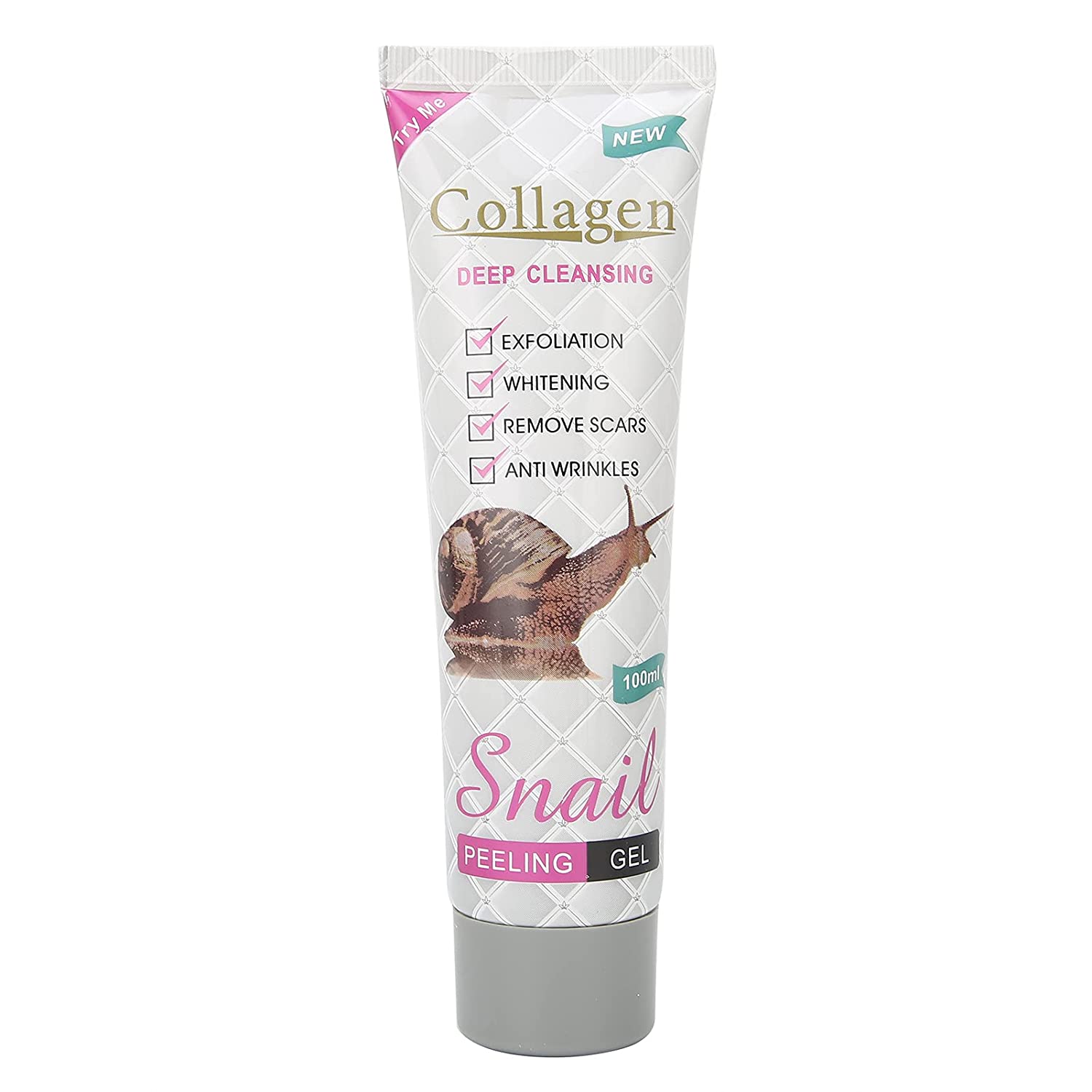 FILFEEL Schneckenpeeling Gel, Kollagen Haut Porenreinigung Abgestorbene Haut Entfernung Peeling Gel 100ml