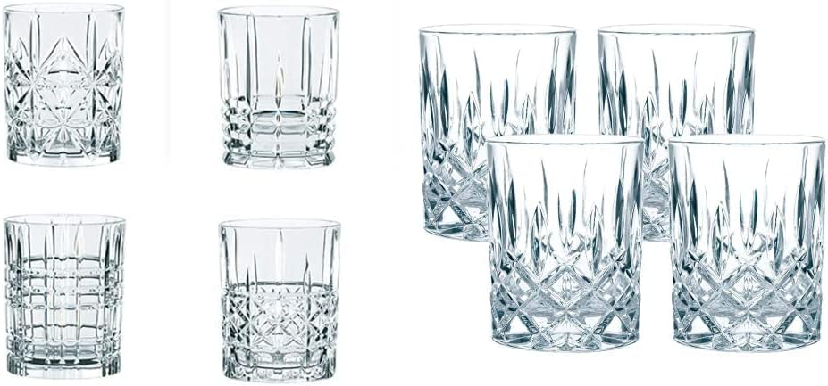 Spiegelau & Nachtmann, 4 Piece Tumbler Set, Crystal Glass, 345 ml, Highland, 0095906-0 & 4-Piece Whiskey Set, Noblesse, 89207