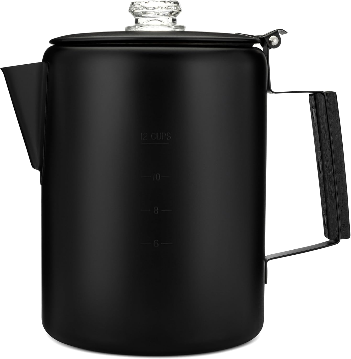 Coletti Black Bozeman Percolator Coffee Pot - Stovetop Coffee Machines, The Most Elegant Stainless Steel Coffee Pot for Camping - NO Aluminum or Plastic (12 Cups)
