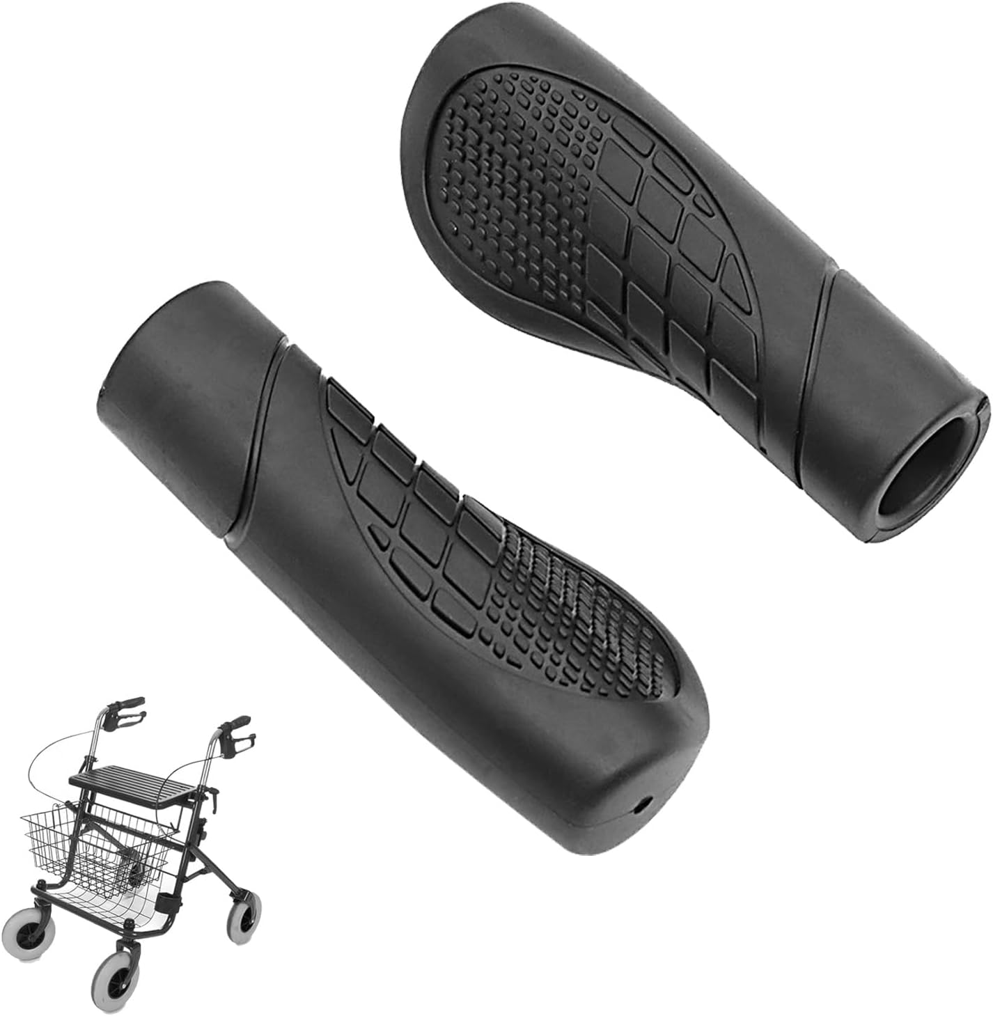 Pack of 2 Rollators Hand Grips Rollator Handle Covers Ergonomically Shaped Non-Slip Comfort Cushion Rollator Replacement Parts for Elderly People Injured (2.2 cm)